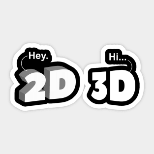 2D and 3D funny typographic design for minimalist Sticker